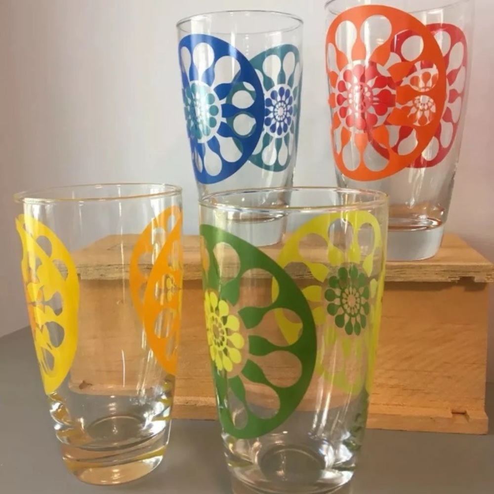 Set 4 Lotta Odelius SagaForm Drinking Glass Flower